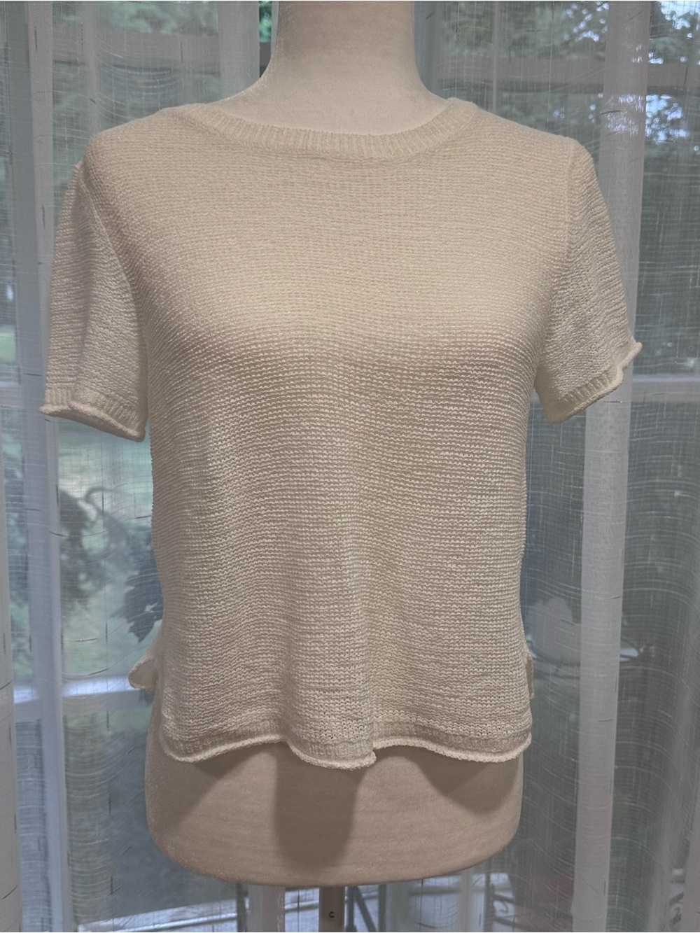Only Women’s Off-White Short Sleeve Knit Top Size S